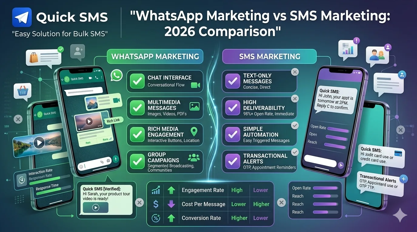 WhatsApp Marketing vs SMS Marketing: 2026 Comparison